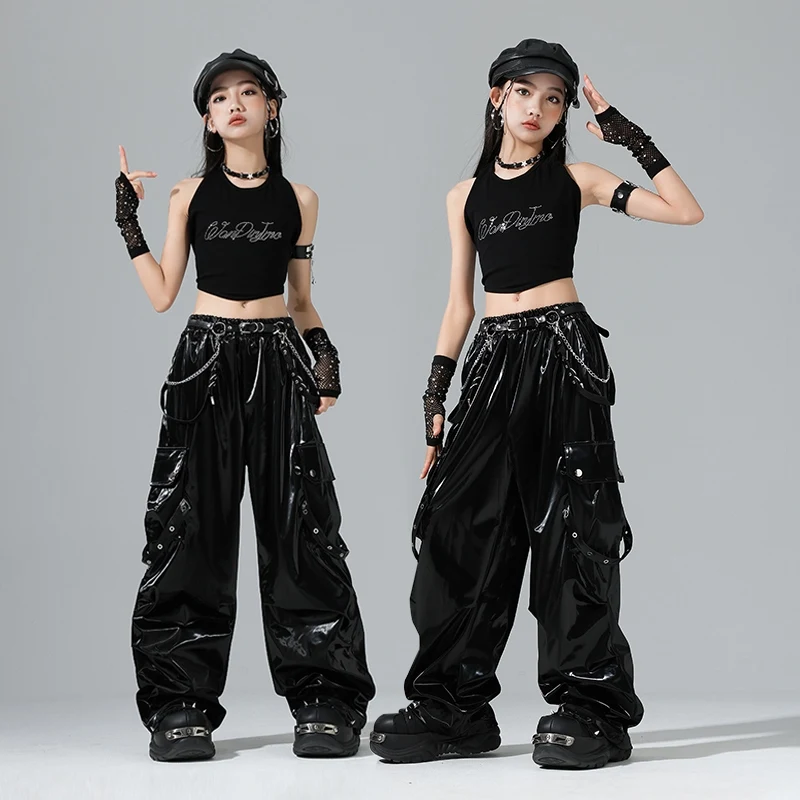 Kinder Ballroom Dance Anzüge Kinder Hip Hop Dance Kostüme Mädchen Jazz Kleidung Coole Straße Tragen Bühne Rave Outfits SL13484