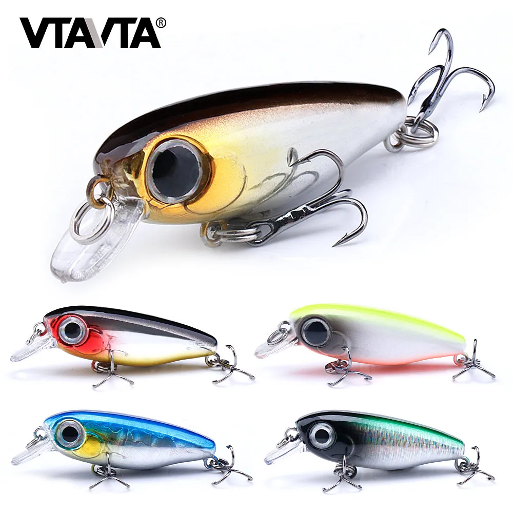 VTAVTA-SEÑUELOS DE PESCA DE pececillos pequeños de diseño japonés, 43mm, 3g, Mini cebo duro de hundimiento lento, perca Micro Crankbait, trucha, lubina, Wobbler