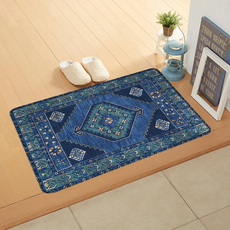 Persian Floor Mat Non-slip Foot Rug for Entryway BoHo Style Hallway Carpet Kitchen Water Absorbed Rugs Bedside Mats Home Decor