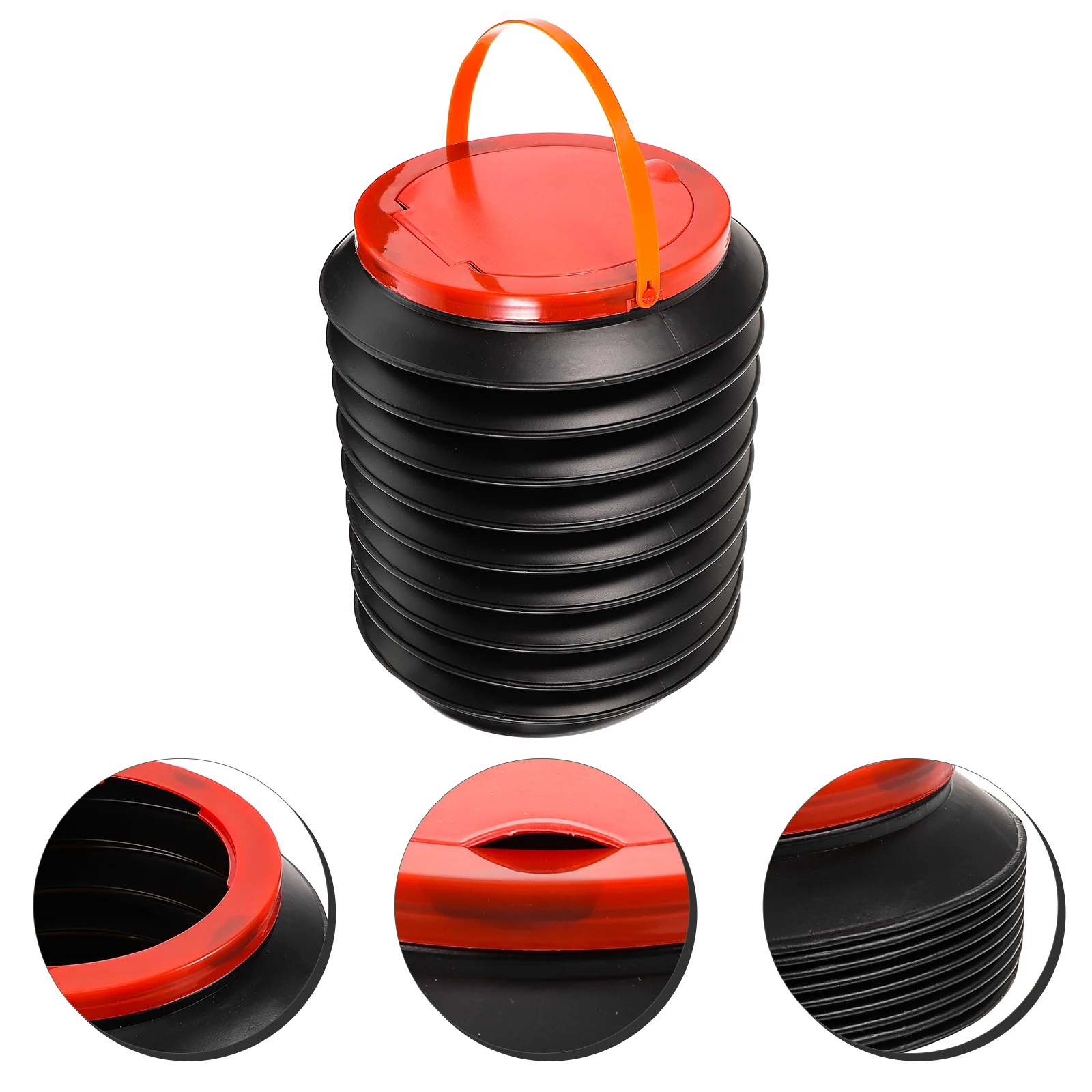 Trash Can for Car Folding Outdoor Bucket Water Container Washing Bag Portable Large Holder Black