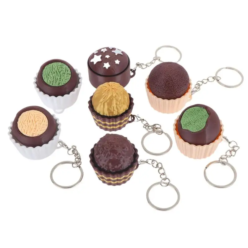 Simulated Chocolate Keyboard Keychain Fidget Toys Push Stress Relief Sensory Toys 3D Chocolate Keyboard Clicker For Kids Adults