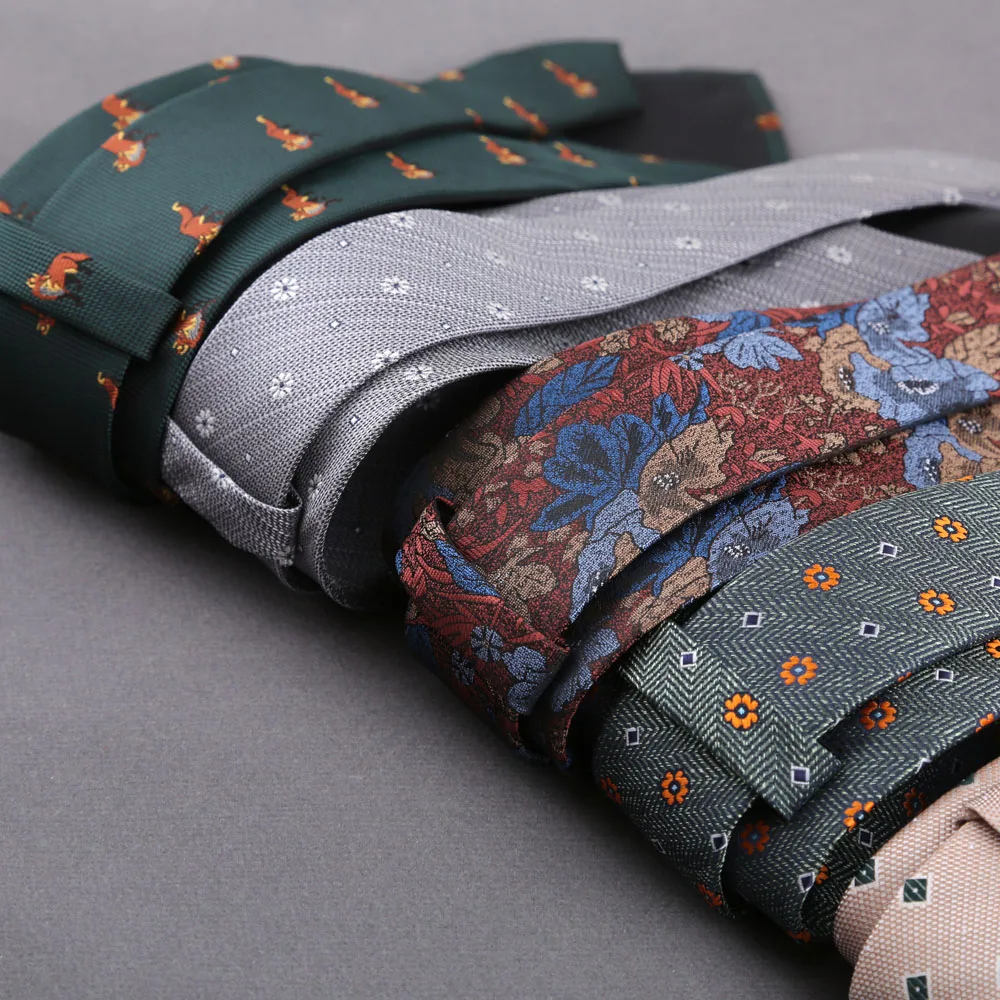 Luxury Floral Paisley 7-8cm Neck Ties For Men Trendy Gentlemen Dark Green Red Necktie Wedding Business Party Accessories Gift