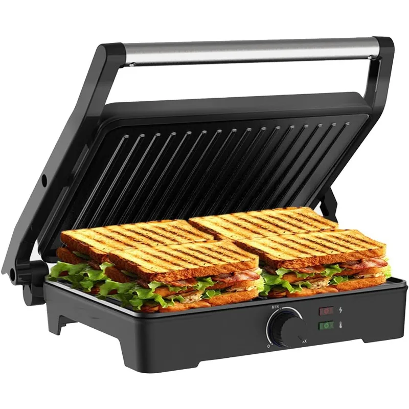 

Press,Sandwich Press Grill,180 Degree Open,Perfect for Grilling Sandwich,Steak,Burger,Non-Stick Grill,Table Grill,Stainle