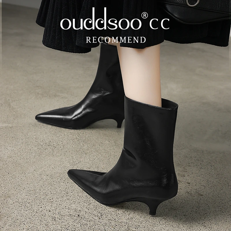 Ods Pointed Toe Ankle Boots Women Heels Shoes Designer Autumn Brand Fashion Party Shoes Goth Chelsea Botas Zapatillas De Mujer
