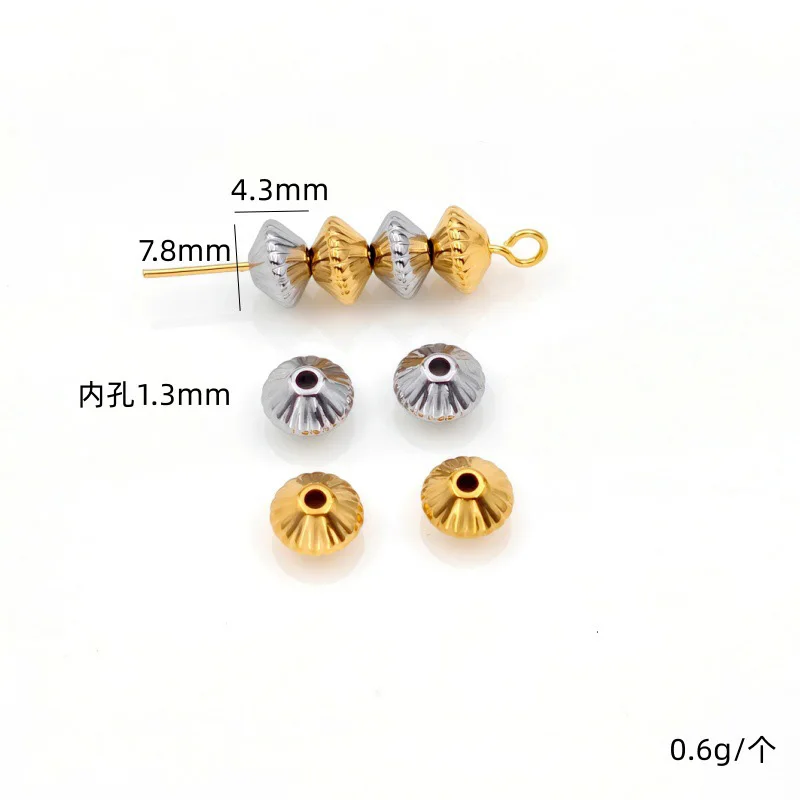 30pcs Quality Stainless Steel styles Spacer Beads DIY for Women Men Bracelet Necklace Making PVD Gold Coating