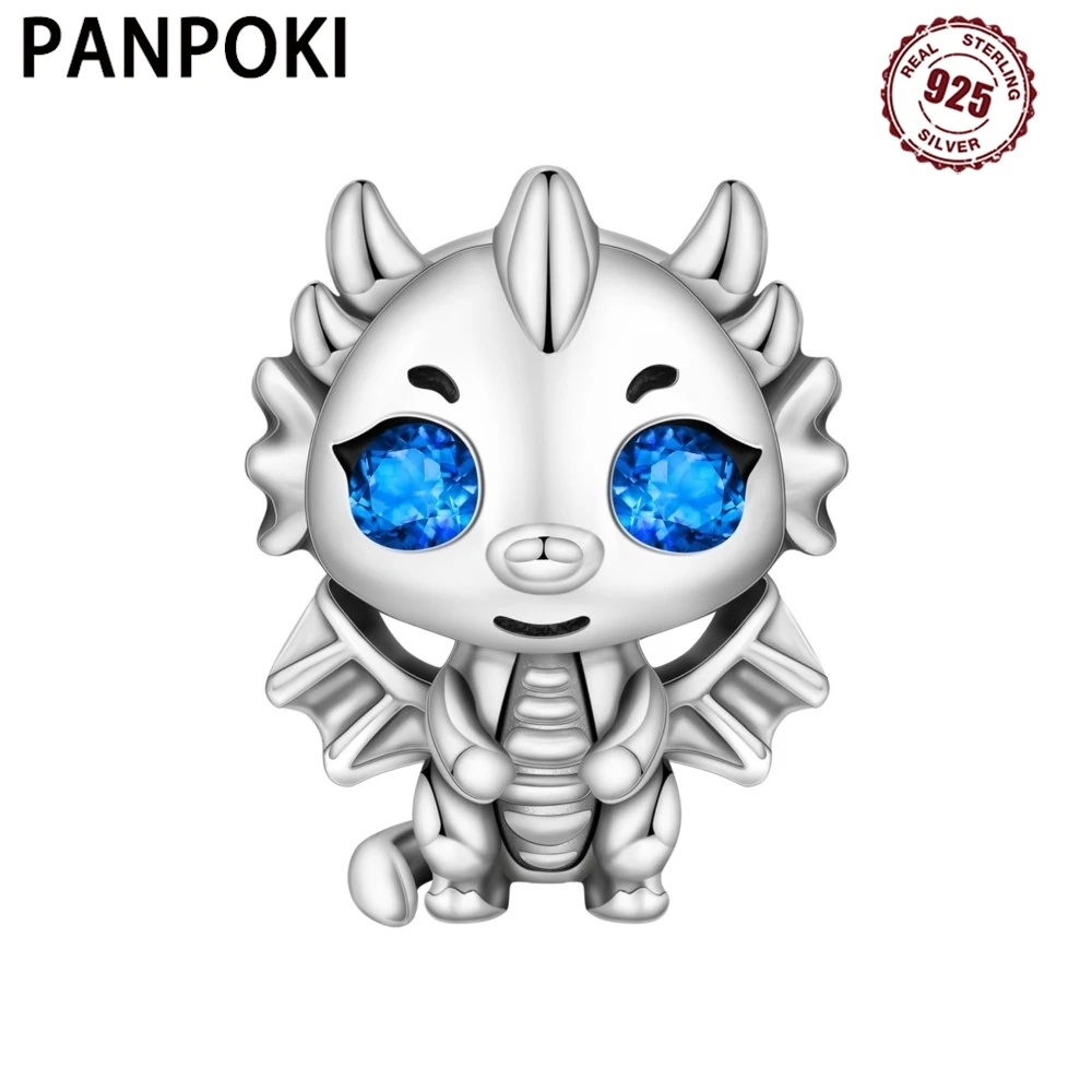 

925 Sterling Silver Cute Little Dragon Animal Beads Fit Bracelets Decoration DIY Birthday Party Gift Jewelry Bracelet Accessory