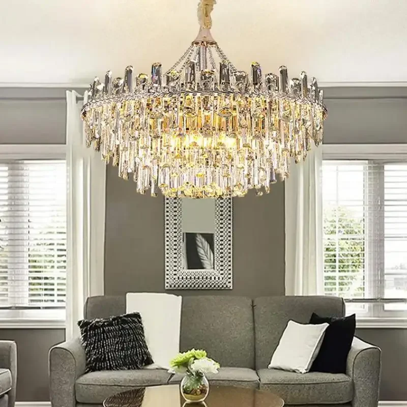 

Modern Luxury Clear Crystal E14 Chandeliers for Living Room Villa Bedroom Dining Room Lamp Art Home Decoration Led Pendant Lamp