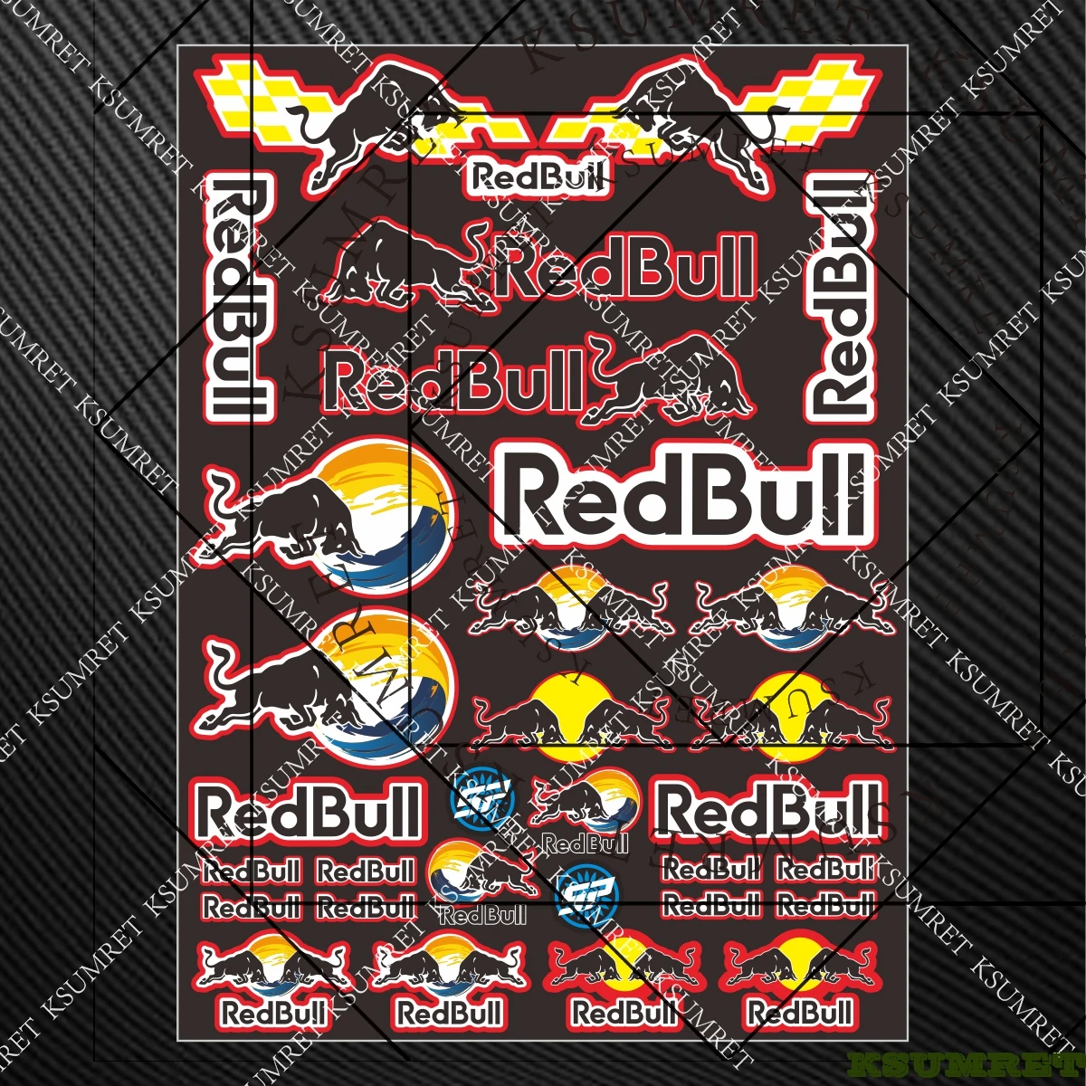 Vinile per adesivi moto Red Bull, decalcomania serbatoio casco, logo emblema