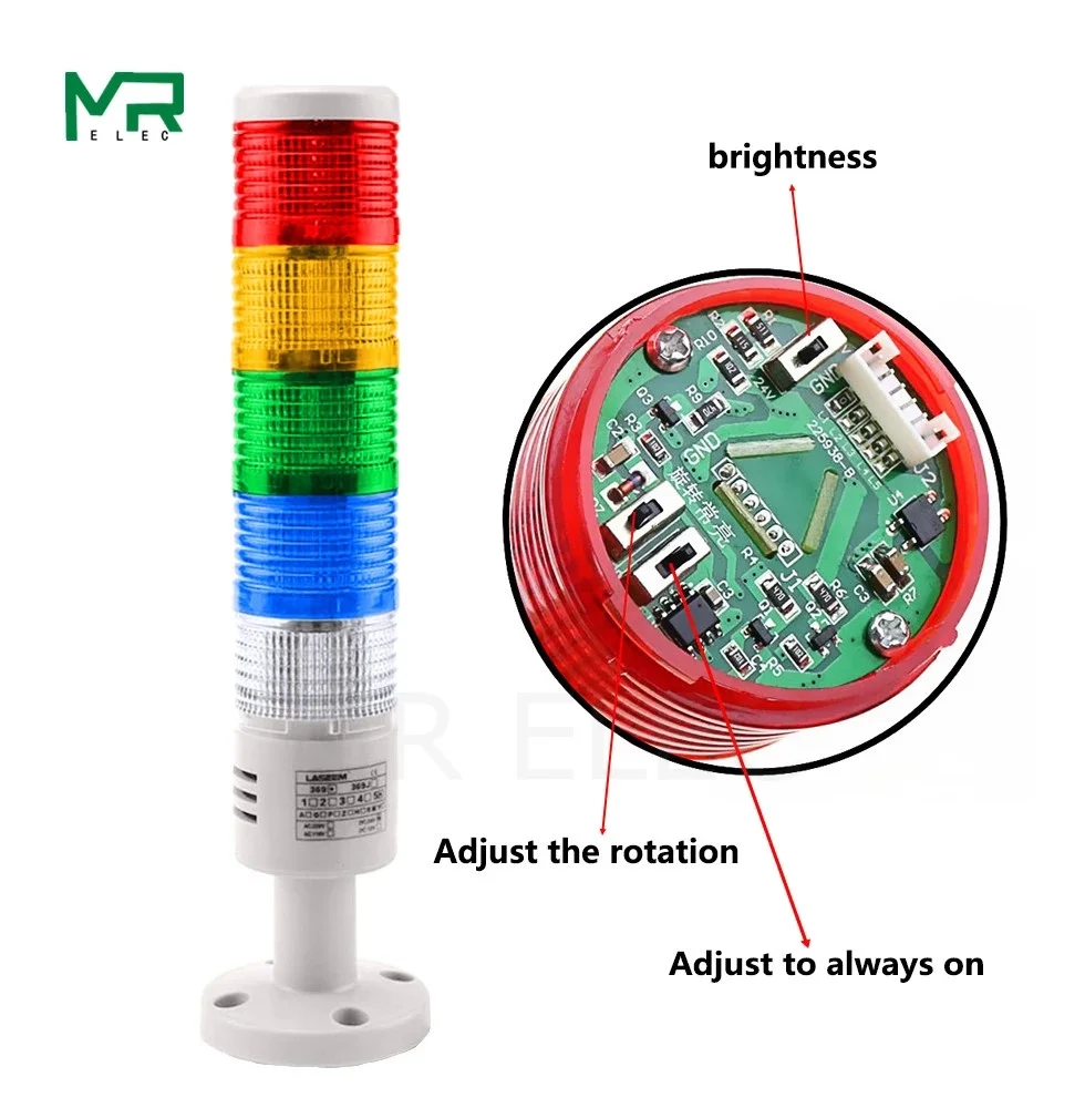 New multifunctional rotary industrial signal tower warning light alarm device 12V 24 V 110 V 220 v 1 ~ 5 optional