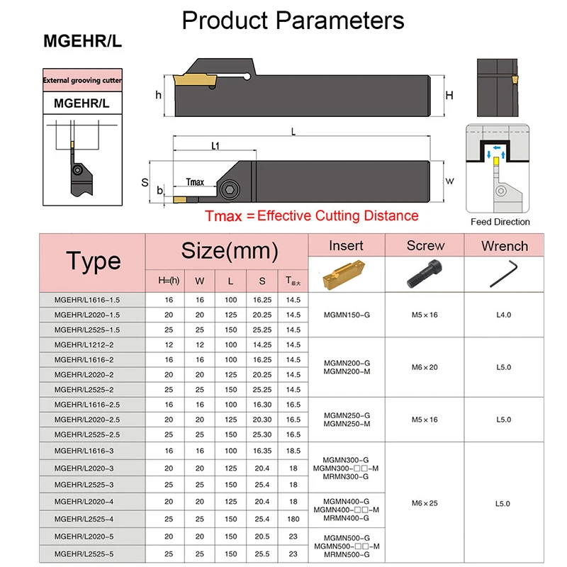 MGEHR1010 MGEHR/L1212 MGEHR1616 MGEHR2020 MGEHR2525 MGEHR3232 External Grooving Tool Holder CNC Boring Bar Slotting Turning Too