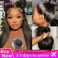 30 38 Inch Natural Black 360 Lace Front Straight Human Hair Wigs HD Transparant Full Lace  Wigs Human Hair Pre Plucked