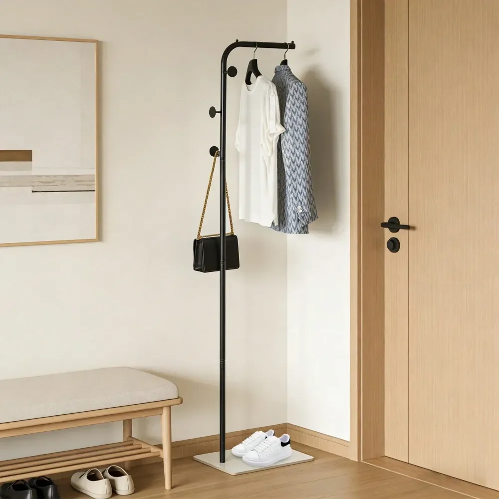 

Rack, LShape Freestanding Coat Rack, Black Coat Rack66.93in Height