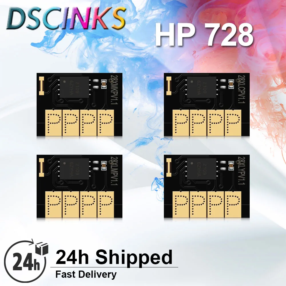 Chip de cartucho de tinta para impresora HP 728 728XL, HP728 XL, HP DesignJet T730, T830, F9J68A, F9J67A, F9J66A, F9J65A, F9K17A, nueva actualización
