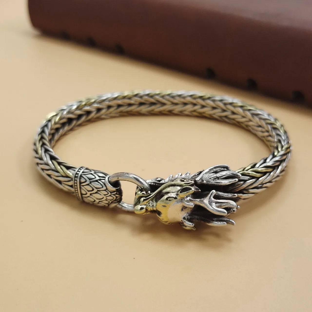 Domineering faucet hand-woven bracelet men's distressed thai silver 925fashion trendy accessories silver jewelry