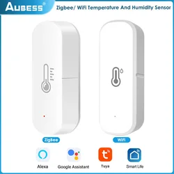 Zigbee Tuya Wifi Smart Temperature and Humidity Sensor Smart Home Tuya Smart LIfe APP Monitor Works With Alexa Google Home