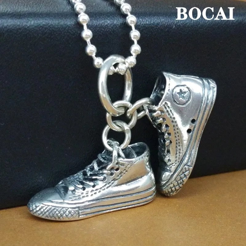 sapatos de prata pingente para homens e mulheres joias personalizadas moda retro atacado 100 novo bocai s925 01