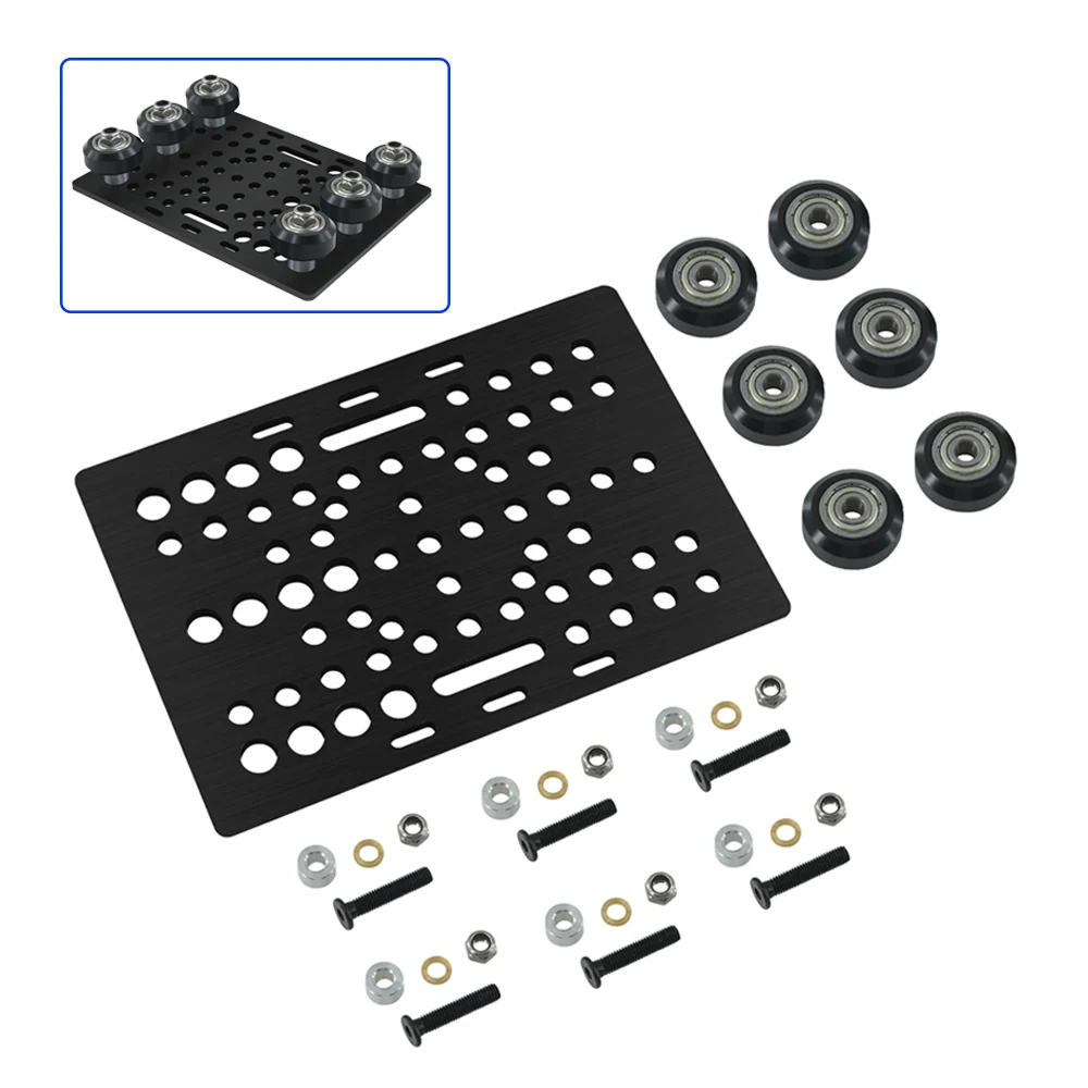 V-Slot 20-80mm Aluminum Gantry Plate With V Wheels Full Hardware Kit Linear Sliding Accessory For 3D Printer Aluminum Extrusion