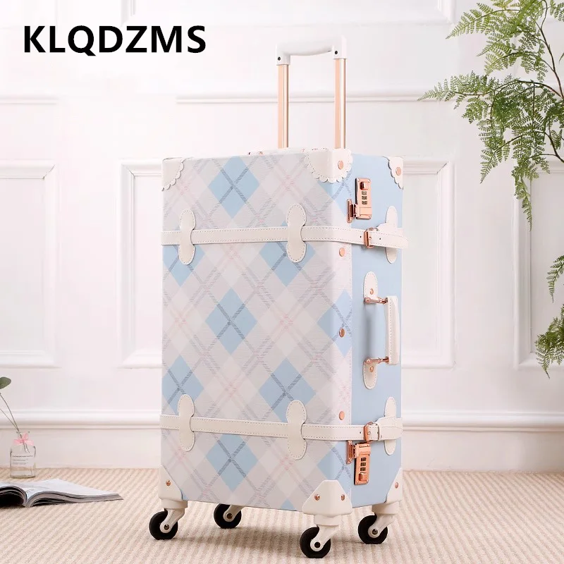 

KLQDZMS Luggage Travel Bag Set 20"22"24"26"28 Inch Large Capacity Trolley Case PU Leather Boarding Case Rolling Suitcase