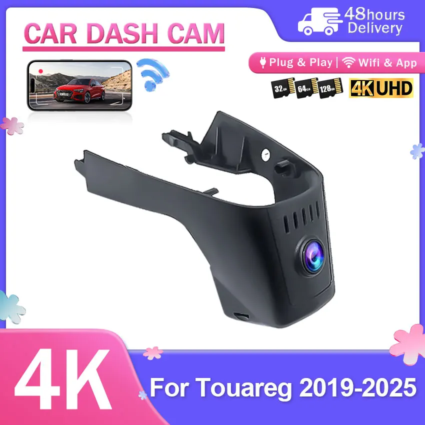 Plug and play Car DVR WIFI Dashcam Camera Dash Cam For Volkswagen VW Touareg 2019-2025 Car Accessories