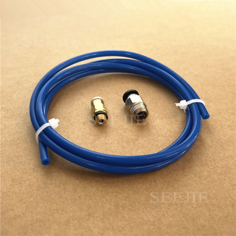 Bowden PTFE Tubing XS Series 1Meter +1Pcs Quick Fitting + 1Pcs Straight Pneumatic Fitting Push to Connect