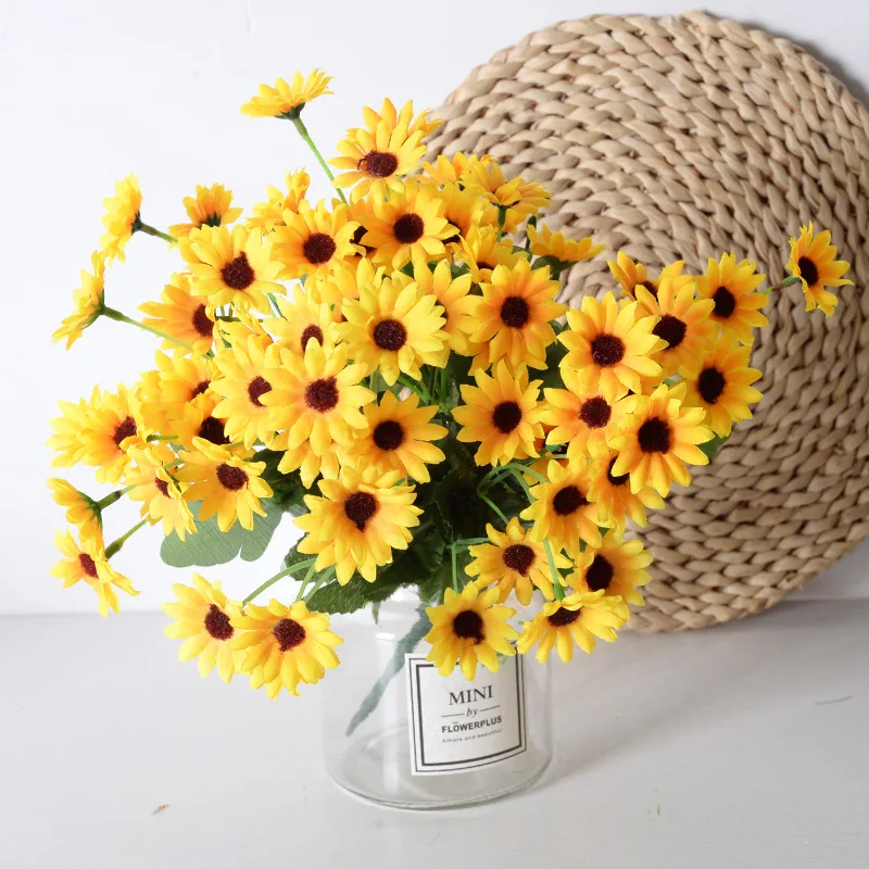 Sunflower Bouquet Artificial Flowers Daisy Wedding Decor Indoor Outdoor Garden Home Decor Christmas Party Decoration Gifts