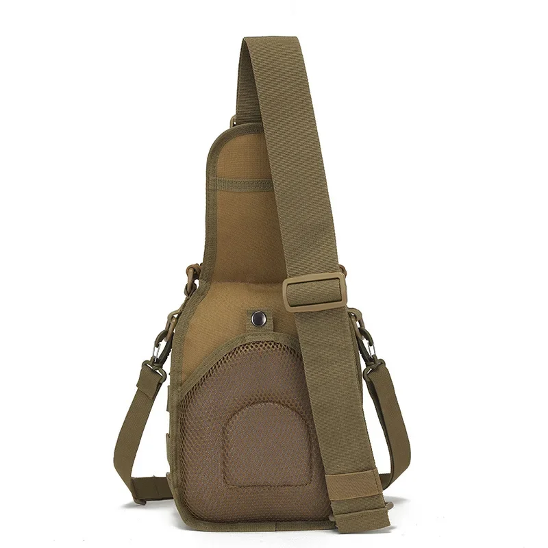 Ombro único diagonal straddle ao ar livre portátil equitação camuflagem esportes ao ar livre pequeno peito bolsa de perfuração a laser mochila