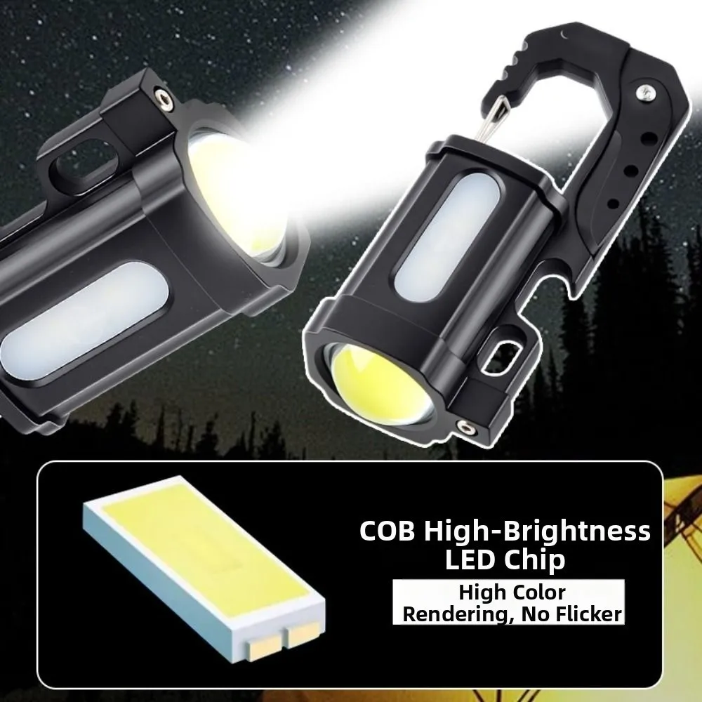 High Bright LED Keychain Flashlight Waterproof Power Output Function LED Torch Lamp Lightweight Dual Light Source