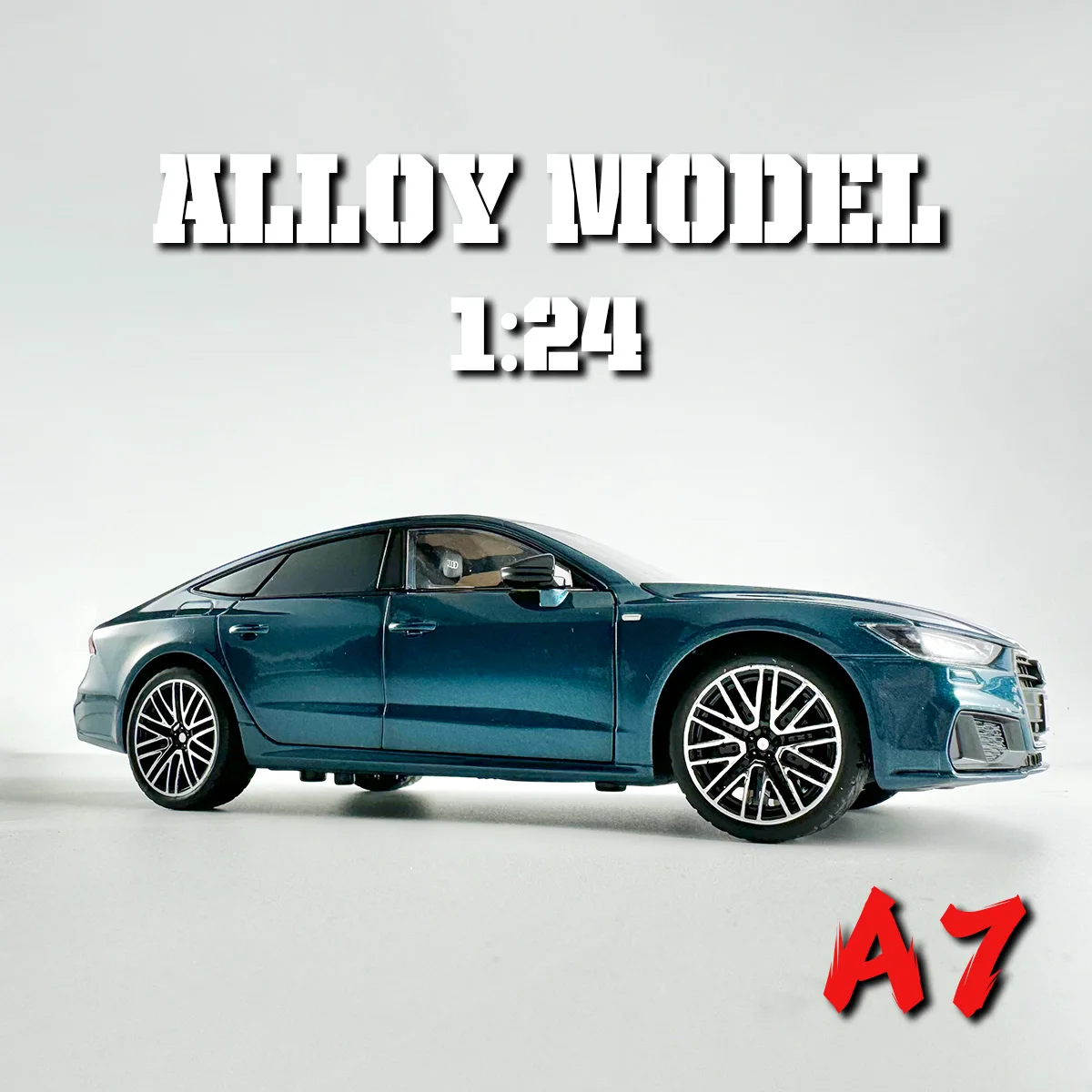 Modèle en alliage A7 de luxe 1:24, son et lumière cool, ornements de bureau exquis, la meilleure collection pour les amateurs de modèles de voitures