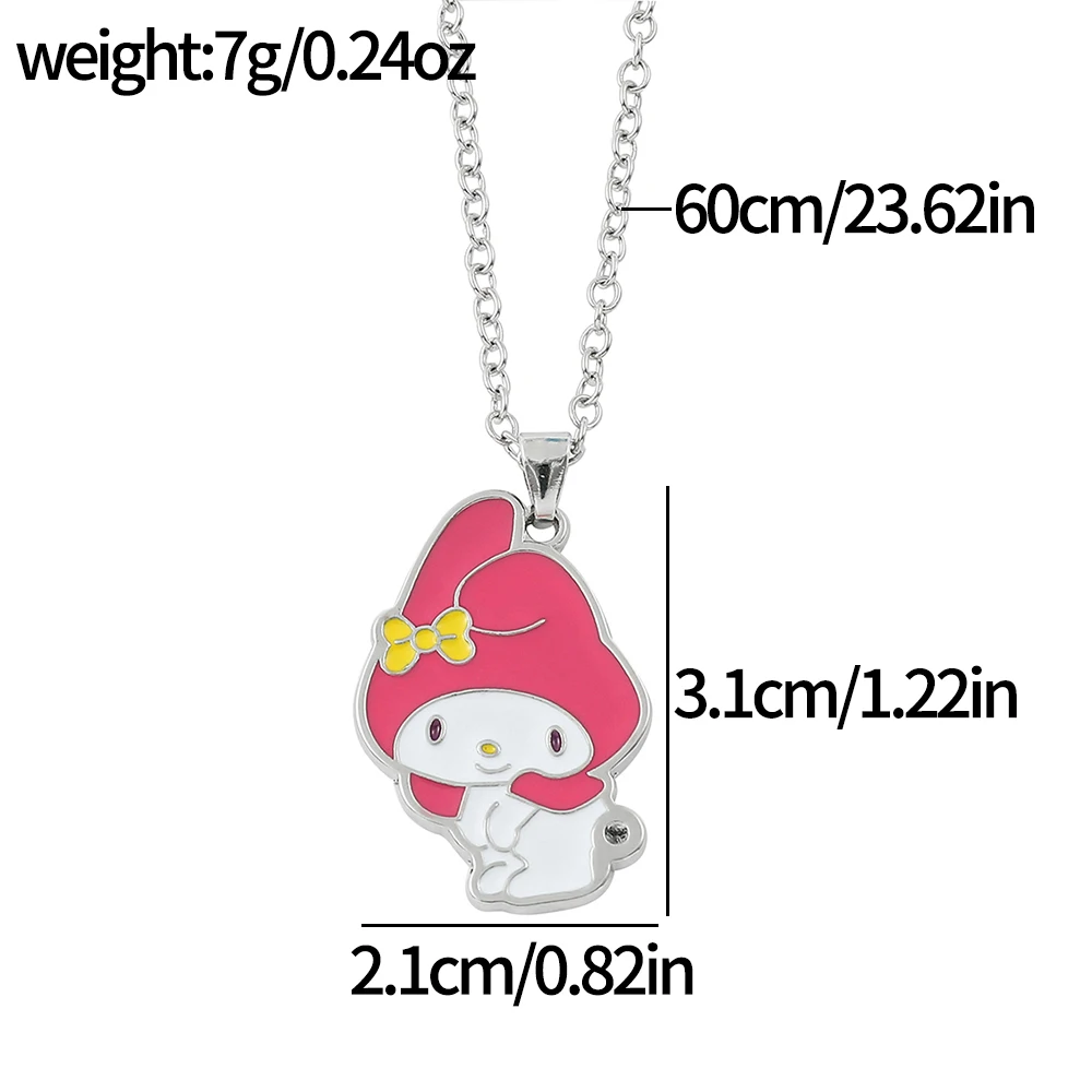 Anime Sanrio Figure Necklace My Melody Cartoon Metal Necklace Pendant Kawaii Women Girl Party Birthday Jewelry Accessory