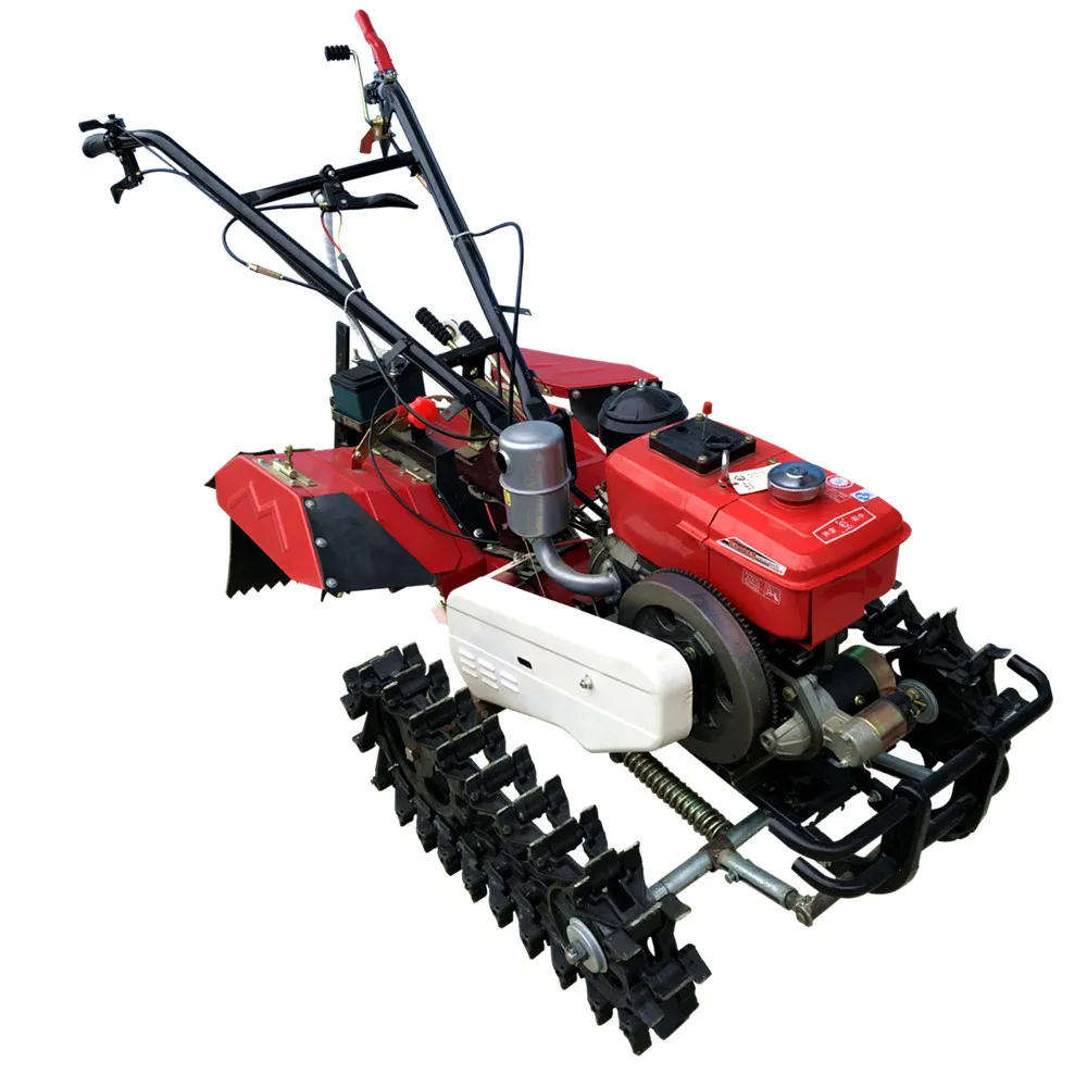8HP Four-wheel Drive Double-chain Track Micro-tiller Mountain Cultivator