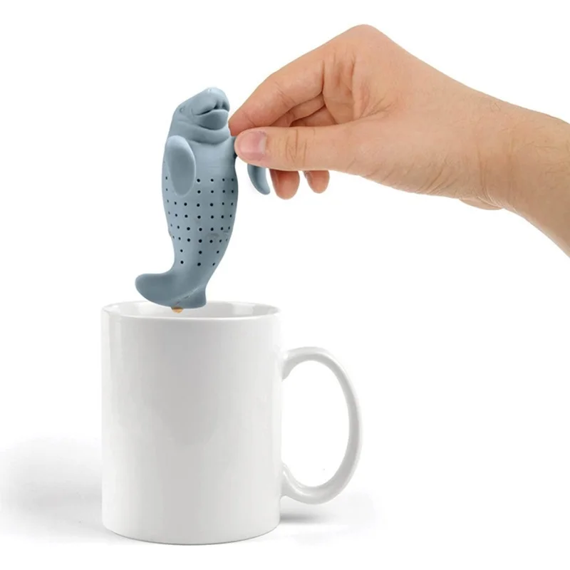 1pc Silicone Sea Cow Tea Strainer Manatee Cow Fish Creative Design Tea Filter Creative Design Tea Leak Tea Ware Tea Accessories