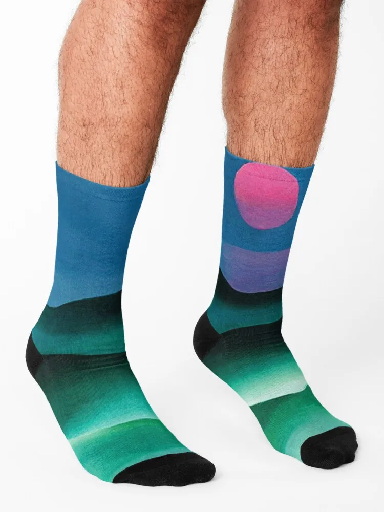 O'Keeffe Pink Moon Over Water 1924 Georgia O'Keeffe Socks christmas gift Sports sports and leisure Socks Women's Men's
