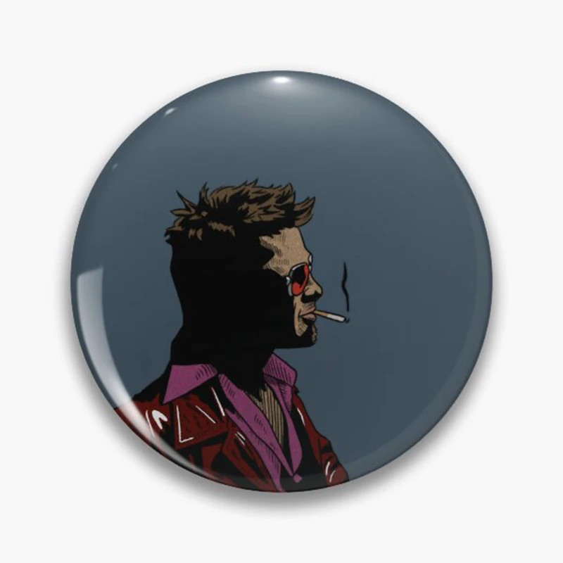 58mm Retro Classic Movie Fight Club Logo Button Pin Vintage Film Aesthetic Badge This is Your Life Brooch Backpack Cute Decor