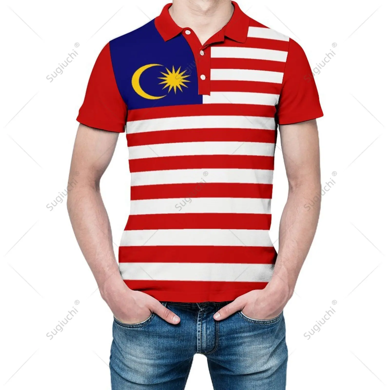 Unisex-Poloshirt mit Malaysia-Flagge, 3D-Druck, Herren-Polo, modische Kleidung, Trainingsanzüge, kurze Ärmel
