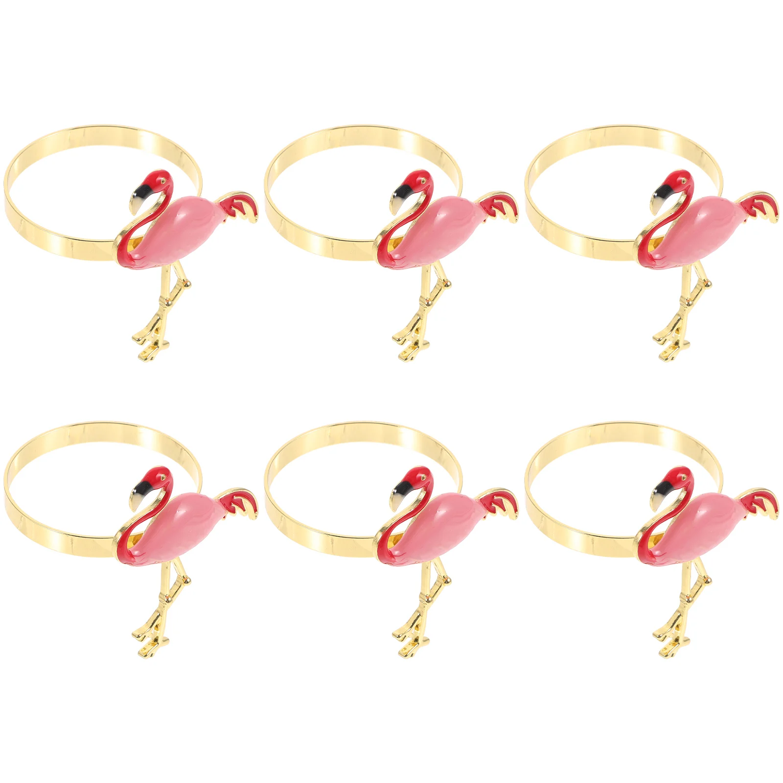 

6 Pcs Flamingo Napkin Rings Pink Decorative Tableware Party Supplies Easy Clean Long Restaurant Kitchen nament