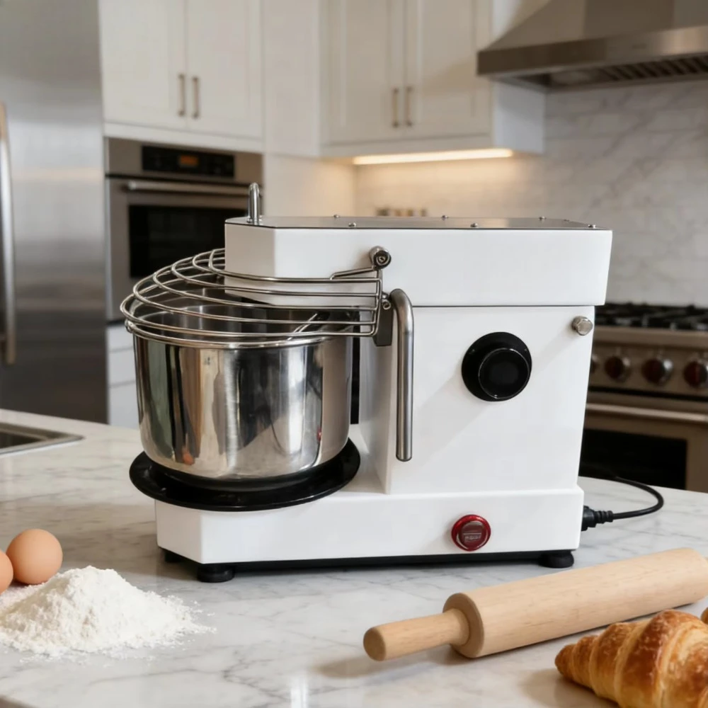 Most Popular Small 5L 7L Table Top Dough Mixer Machine Stainless Steel Spiral Mixer with Removable Bowl for Bakery Household Use
