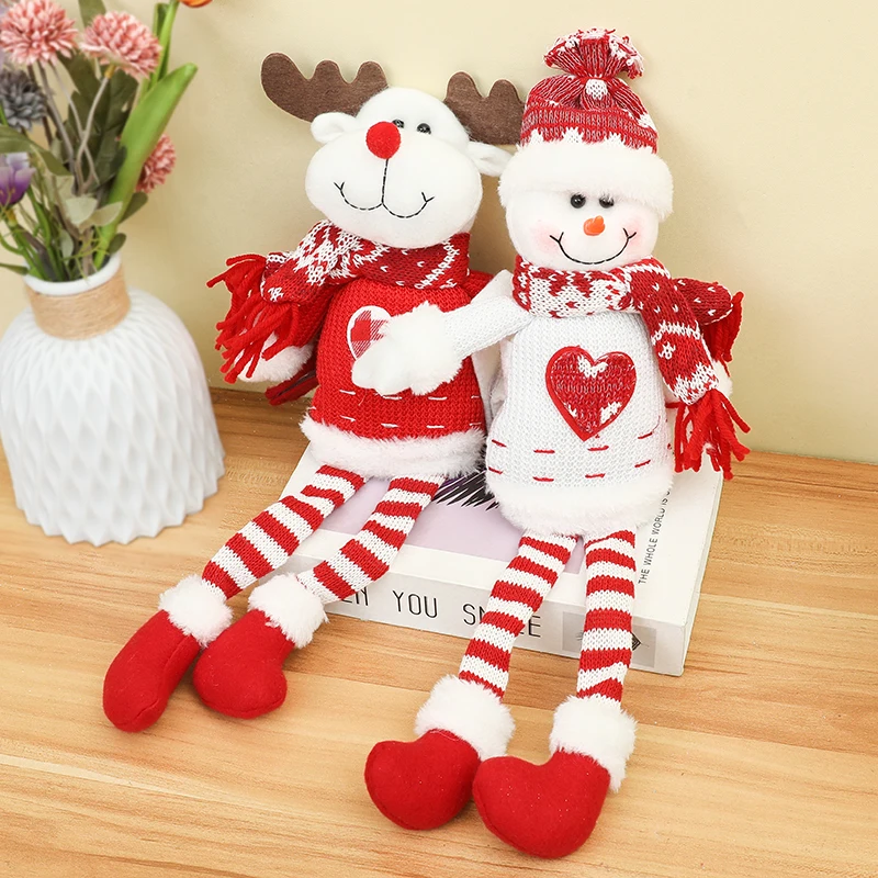 

Christmas New Knitted Long-legged Doll Curtains Buckle Santa Claus EIK Curtain Tieback Curtain Hook Clips New Year Home Dressing