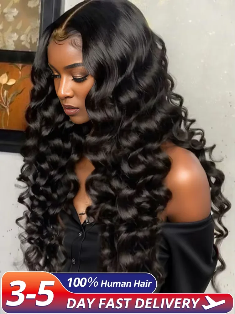 Loose Deep Wave 13x4 13x6 HD Transparent Human Hair Wig 250 Density Brazilian 40 Inch Water Curly Nature Wave Lace Frontal Wigs