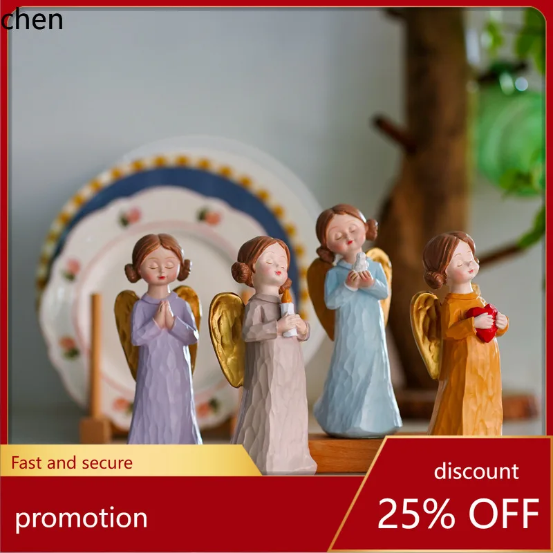 

H1 Cross-Border Creative Cute Girl Resin Angel Craft Home Desktop Entryway Figure Decoration Ornament