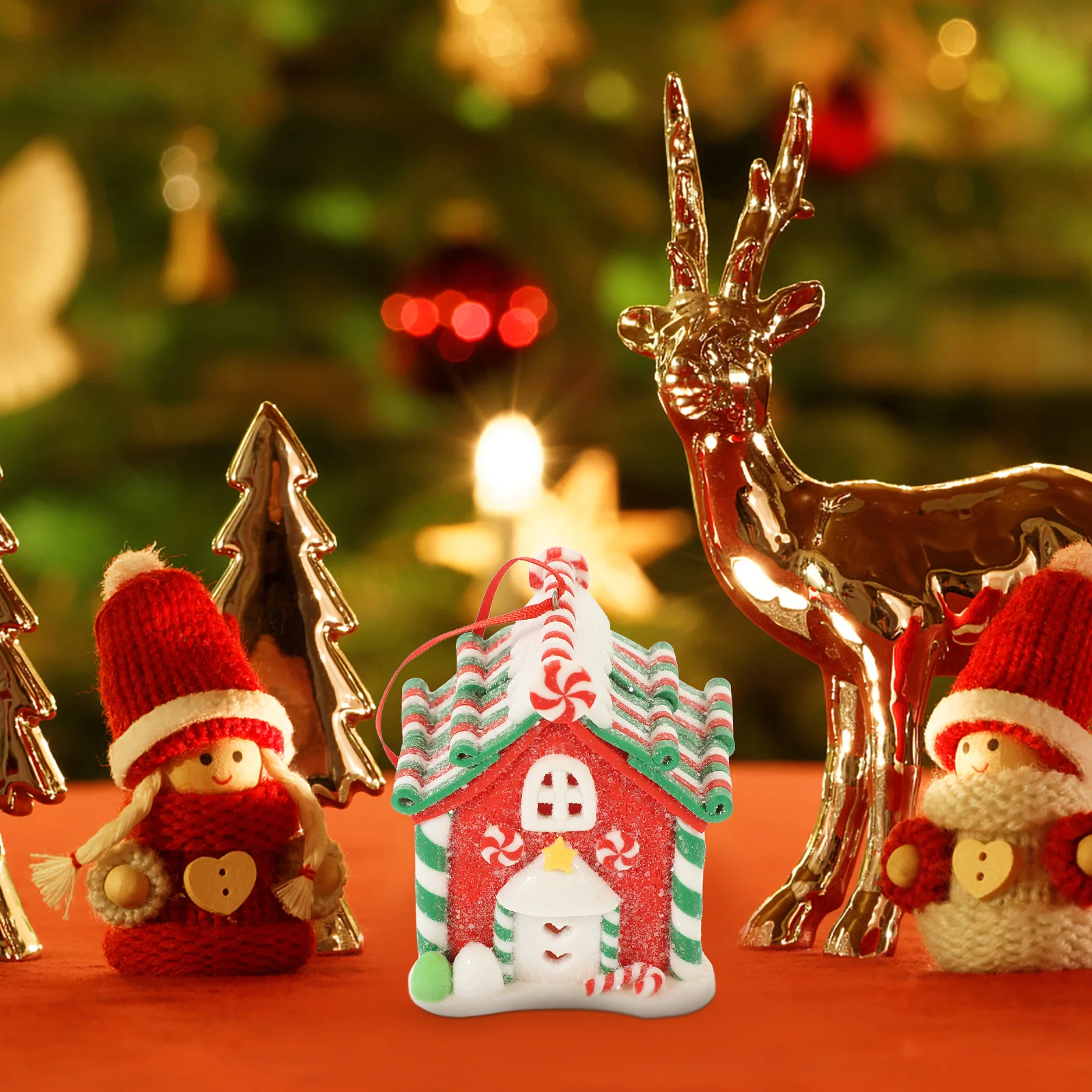 

Xmas Mini Table Centerpiece Christmas Village Decoration Polymer Clay Safe PVC Materials Long Lasting Gift