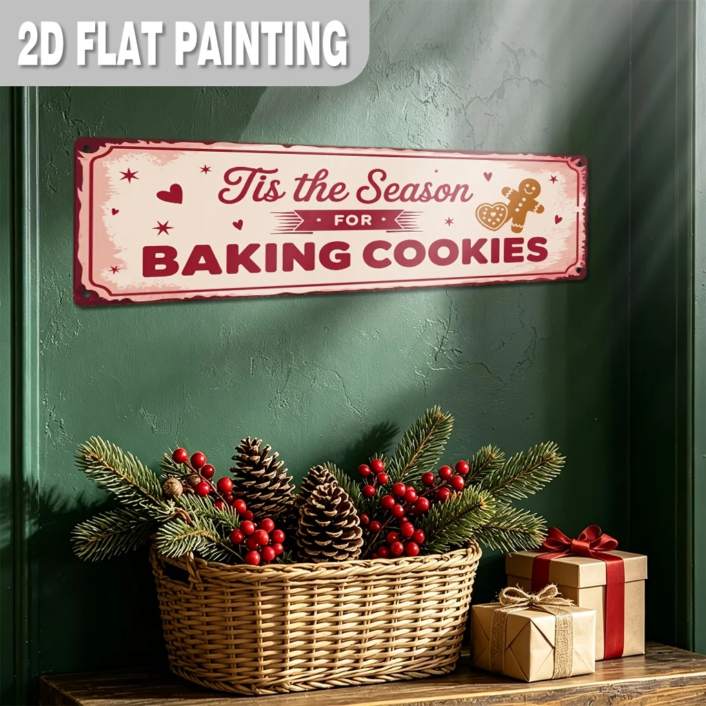 CIFBUY Vintage Baking Quote Aluminum Wall Art Waterproof Durable Metal Sign For Kitchen Home Cafe Pantry Holiday Season Decor