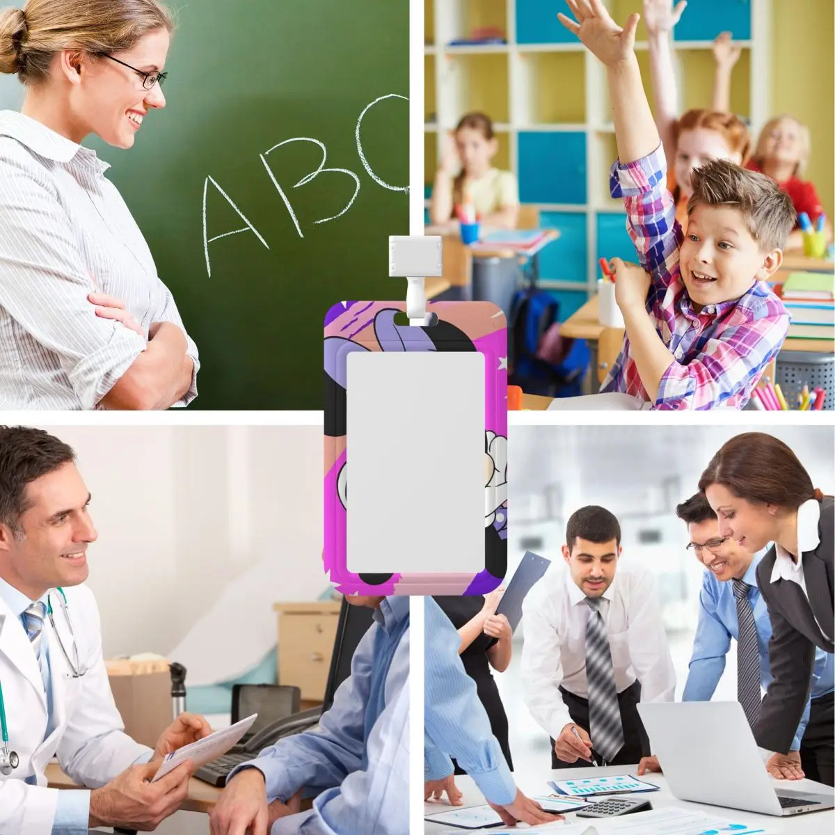 Custom Cartoon Mickey Mouse Minnie Card Badge Holder Card Holder Men Women Neck Strap ID Credential Holder For Nurse