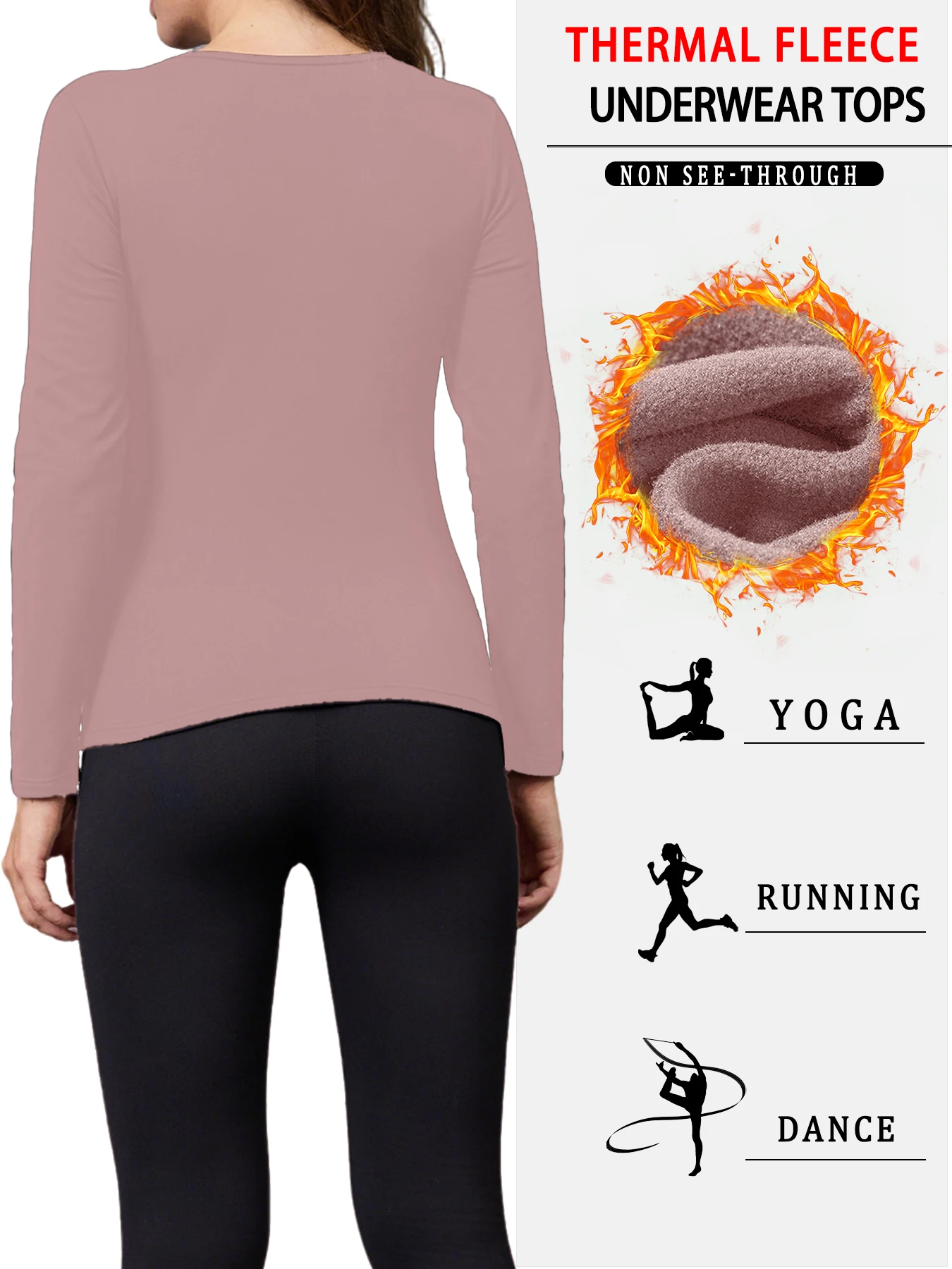 슈퍼 소프트 여성용 보온 내의 긴팔 추운 날씨용, 홈 레저 캐주얼웨어