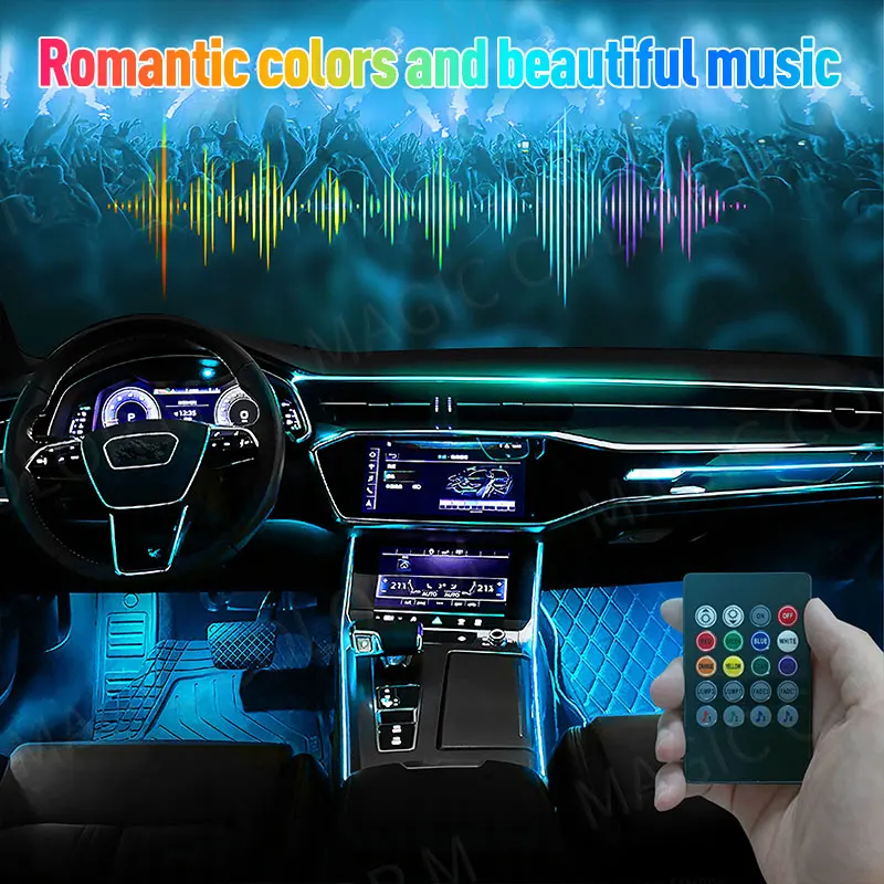 48/72 Led Car Foot Ambient Light RGB Automotive Interior Decorative Atmosphere Lamp Backlight Strip USB Wireless Remote Control - view 2