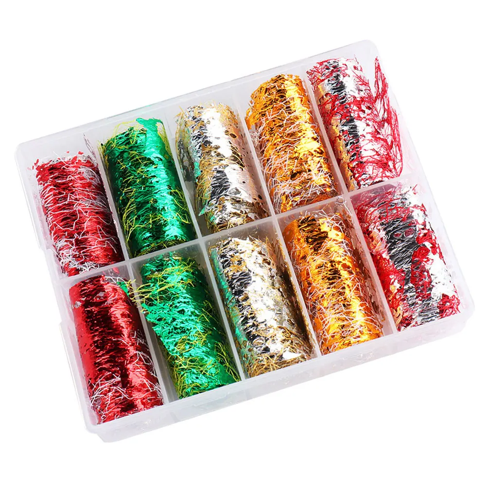 10 لفات من ملصقات الأظافر الشبكية المجوفة من رقائق الأظافر، زينة آمنة وصديقة للبشرة وغير ضارة لتزيين الأظافر #2