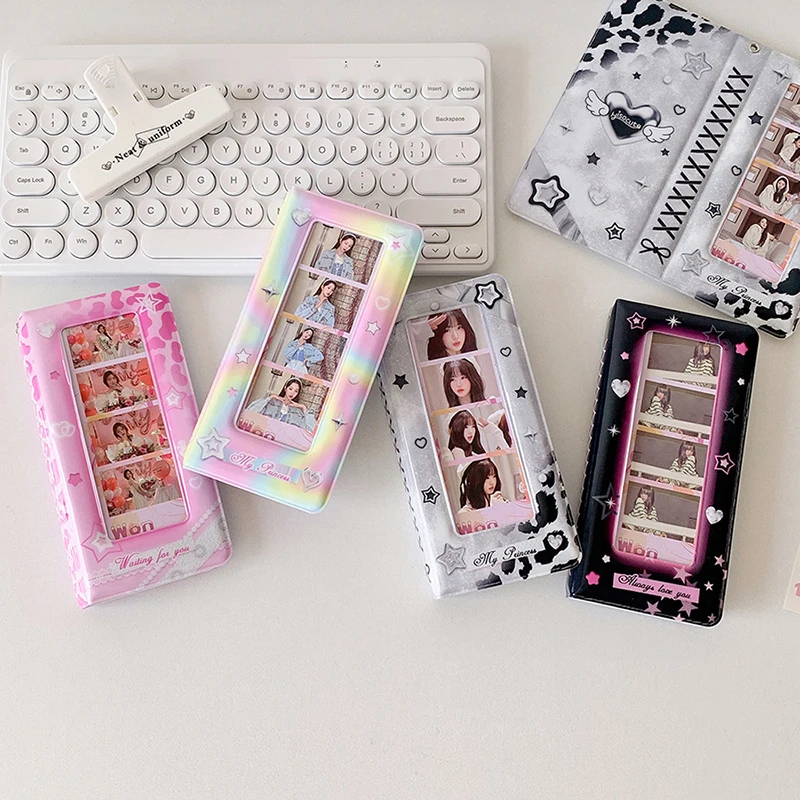 Star Photo Booth Frame Collection - 2x6 Inch Strip Album, Unique Wedding Keepsake, 18 Page Bookmark Holder, Fits 36 Images