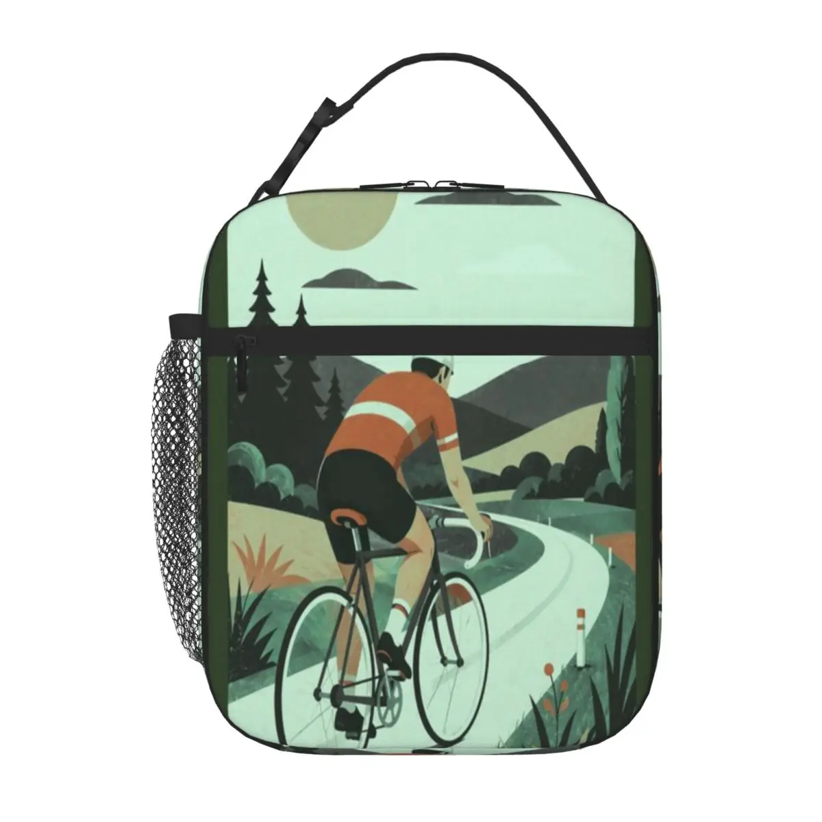 Hot Sale The Ride Golden Path Green Casual Commuter Lunch Bag High School Lightweight Lunch Bag