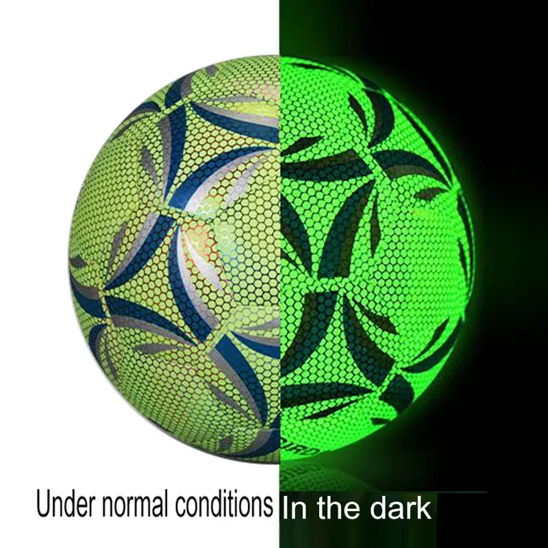 Reflective Football LED Training footballs size 5 Luminous Fluorescent Reflective Cool Luminous  Football For Child Adult