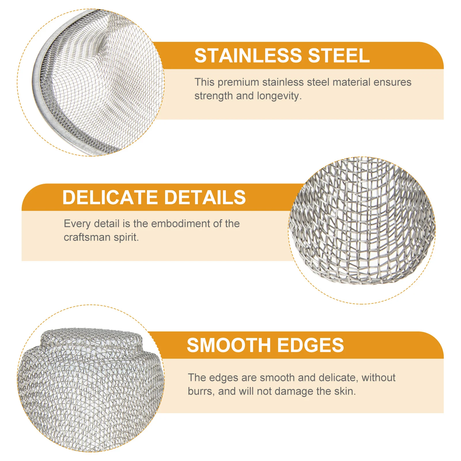 

4pcs Stainless Steel Drain Mesh Thickened Bathtub Filter Hair Catcher Odor Smooth Rounded Design Home Toilet Tub