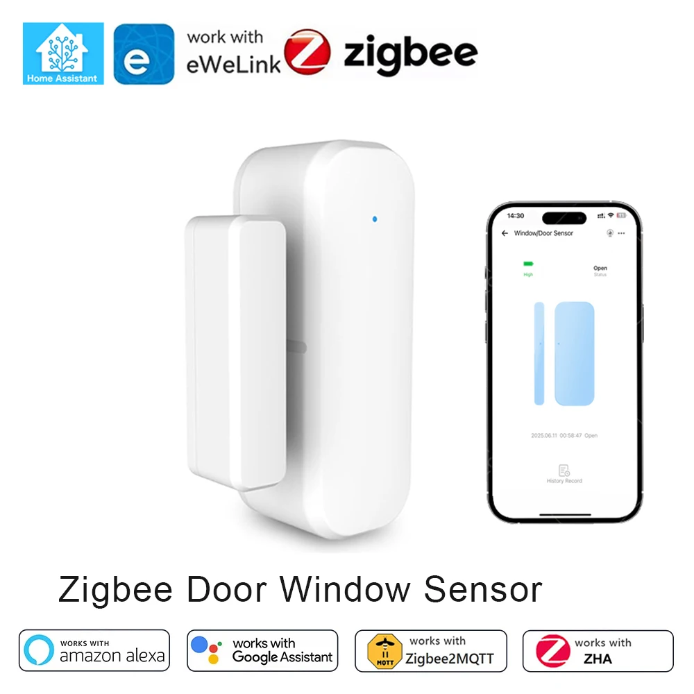 For eWelink APP Smart Home Door Sensor Zigbee Door Window Open Closed Detector Security Protection Alarm System eWelink Control